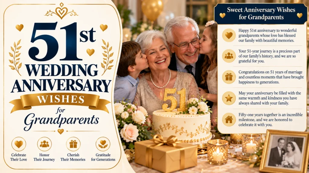 51st Wedding Anniversary Wishes for Grandparents