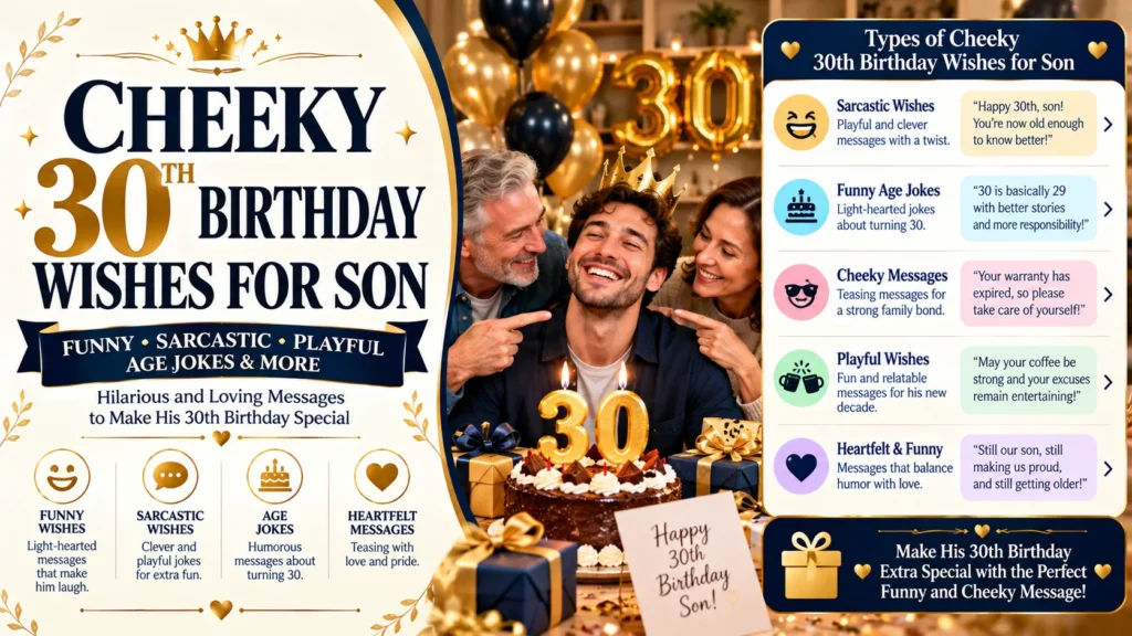 Cheeky 30th Birthday Wishes for Son