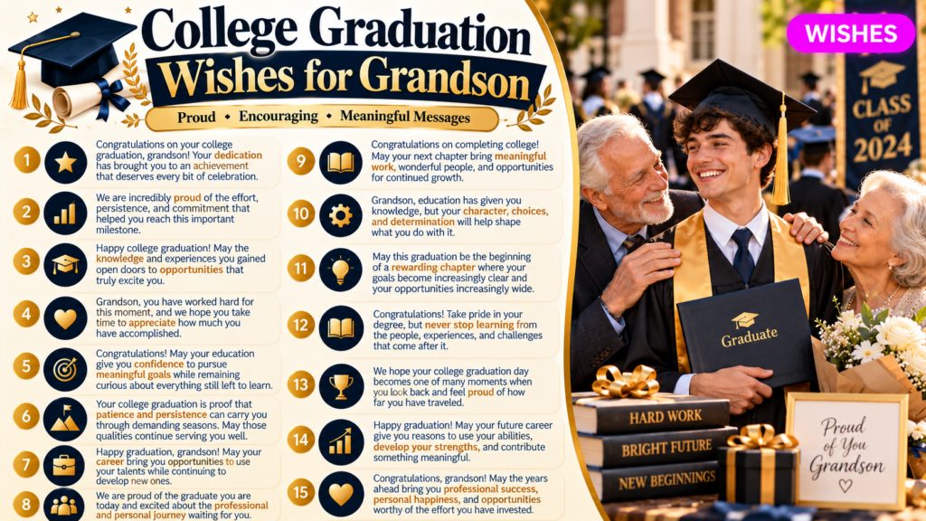 College Graduation Wishes for Grandson