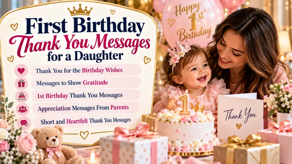 First Birthday Thank You Messages for a Daughter