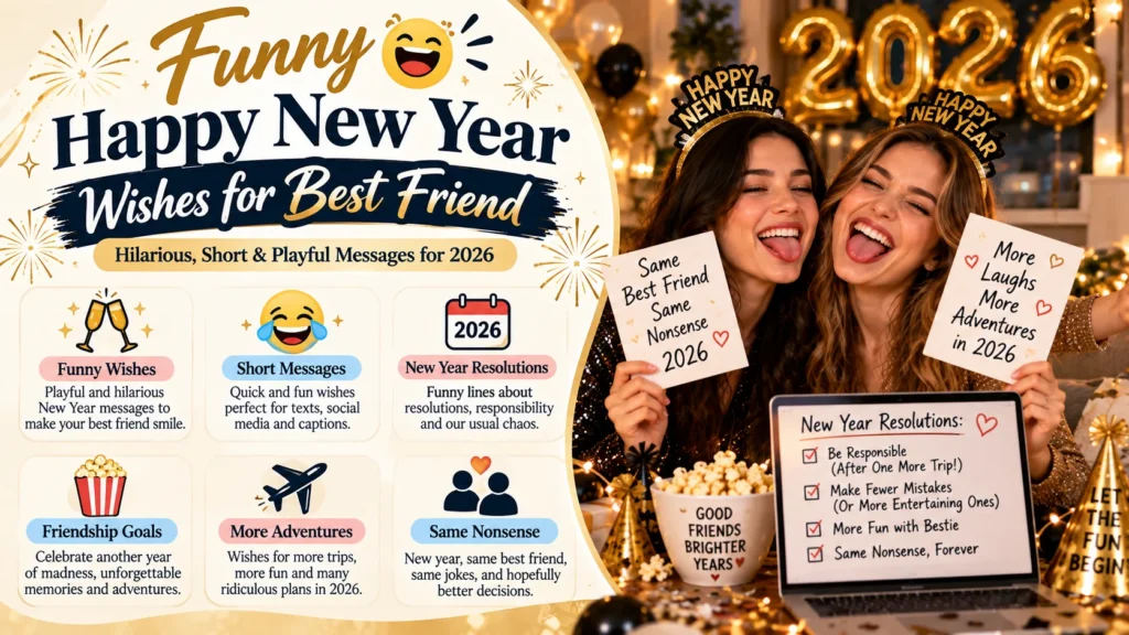 Funny Happy New Year Wishes for Best Friend