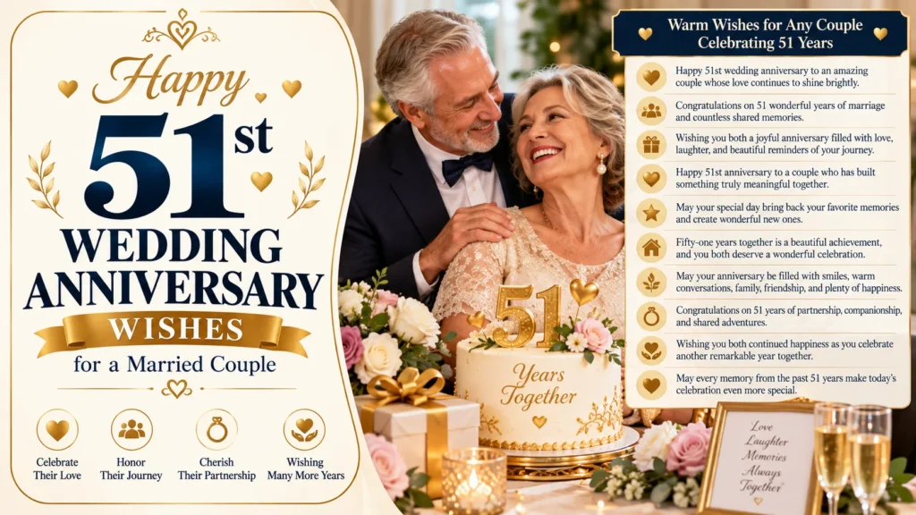 Happy 51st Wedding Anniversary Wishes for a Married Couple
