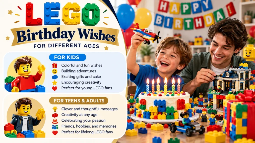 LEGO Birthday Wishes for Different Ages