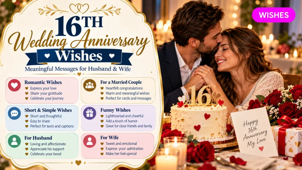 Romantic Words for Your Sixteenth Anniversary