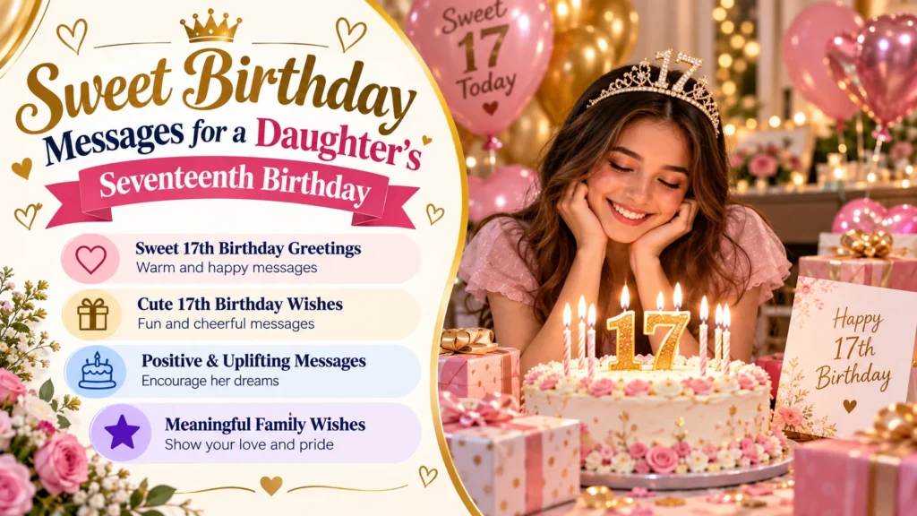 Sweet Birthday Messages for a Daughter's Seventeenth Birthday
