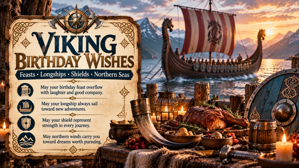 Viking Birthday Wishes About Feasts, Longships, Shields, and Northern Seas